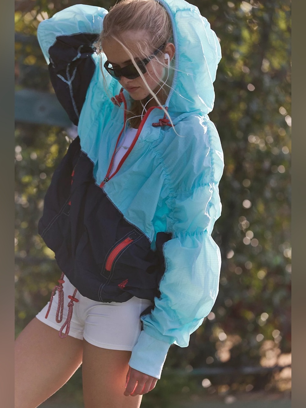 Free People Happy Camper Colorblock Pullover in Cooldown Midnight Navy Blue